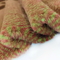 Plaid Printed Brown Faux Fur Fabric 350gsm Thermal Long Pile For Balnkets Toys