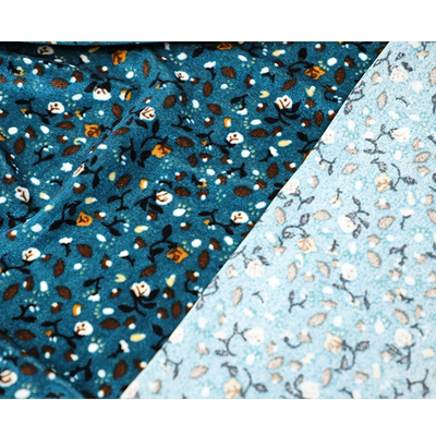 Cartoon Flower Korean Velvet Fabric 150gsm 75D 72F