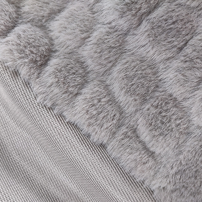 100% Polyester Faux Fur Fabric Fleece 340 Gsm In Plain Color Sheared Rabbit