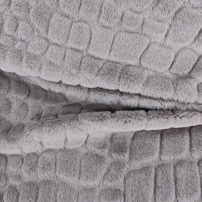 100% Polyester Faux Fur Fabric Fleece 340 Gsm In Plain Color Sheared Rabbit
