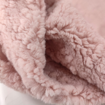 Pink Polyester Sherpa Fleece Fabric 445 Gsm Winter Warm Thick Blanket