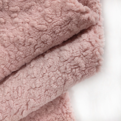 Pink Polyester Sherpa Fleece Fabric 445 Gsm Winter Warm Thick Blanket