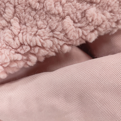 Pink Polyester Sherpa Fleece Fabric 445 Gsm Winter Warm Thick Blanket