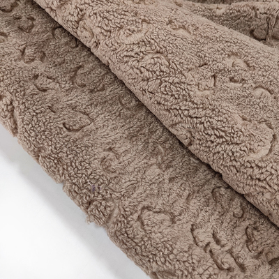 Plush Throw Dyed Sherpa Fleece Single Sided Fabric Embossed