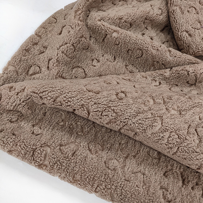 Plush Throw Dyed Sherpa Fleece Single Sided Fabric Embossed
