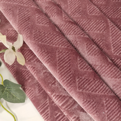 Brushed Korean Velvet Fabric 0.5mm Pile Height Polyester