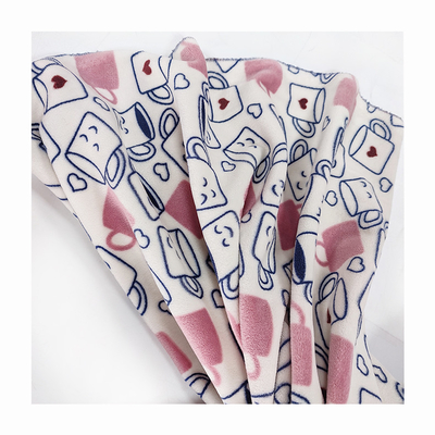 Polyester Spandex Soft Velour Fabric Digital Cartoon Print For Garment Dress