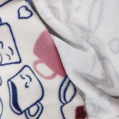 Polyester Spandex Soft Velour Fabric Digital Cartoon Print For Garment Dress