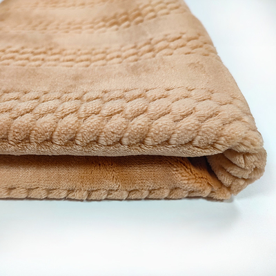 Fashionable Jacquard Flannel Fleece Fabric 320 Gsm 150D For Sleepwear