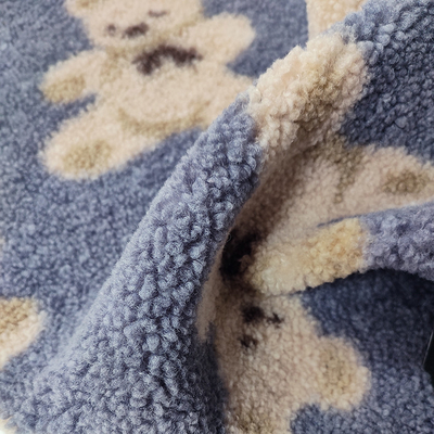 Teddy Bear Sherpa Fleece Fabric 330 Gsm 100% Polyester Bear Printed