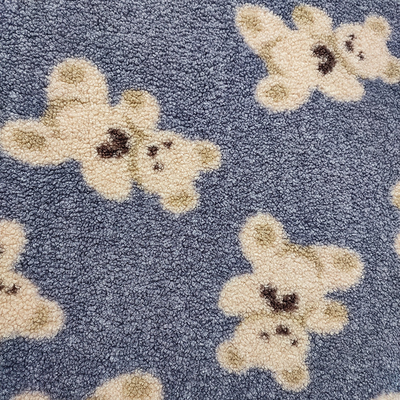 Teddy Bear Sherpa Fleece Fabric 330 Gsm 100% Polyester Bear Printed