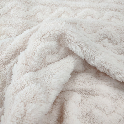 White Blanket Plush Shu Velveteen Fabric 270 GSM Soft Sherpa For Winter Pajamas