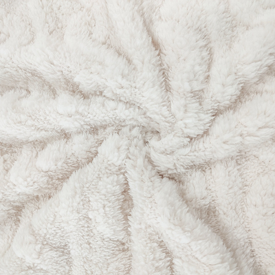 White Blanket Plush Shu Velveteen Fabric 270 GSM Soft Sherpa For Winter Pajamas