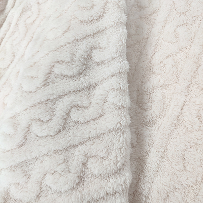 White Blanket Plush Shu Velveteen Fabric 270 GSM Soft Sherpa For Winter Pajamas