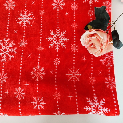 Super Soft Printed Flannel Coral Fabric 240GSM 100% Polyester For Christmas Use