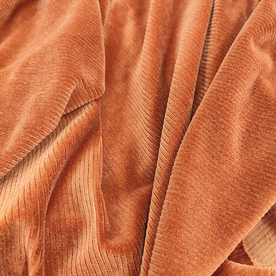Stripe Velvet Fabric 90% Polyester 10% Spandex Dyed Velour Velvet