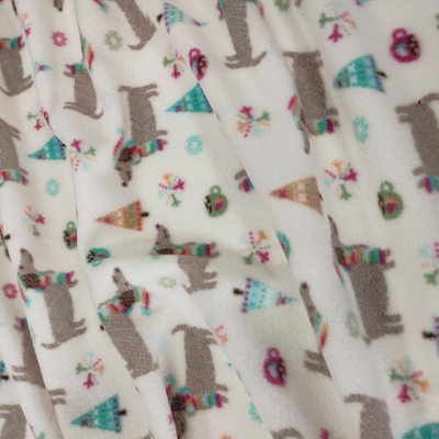 Soft Anti Pilling Polar Fleece Fabric Custom Pattern 100D Printed For Garment