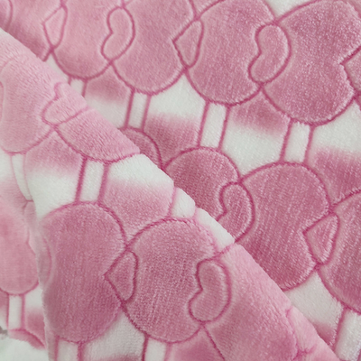 Burn Out Polyester Flannel Fleece Fabric 300GSM For Blanket With Custom Pattern