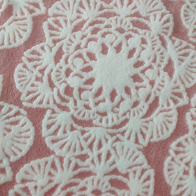Flower Burnout Flannel Fleece Fabric 150D Polyester Sleepwear 300GSM