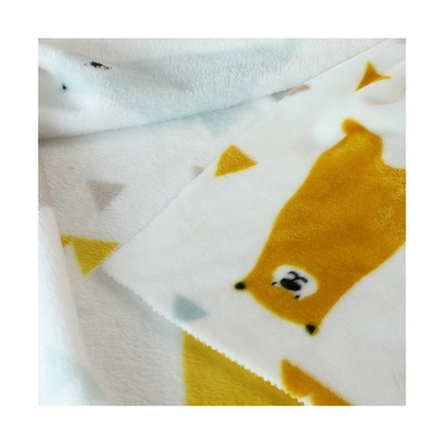 Custom Pattern Flannel Fleece Knitted Fabric 300GSM