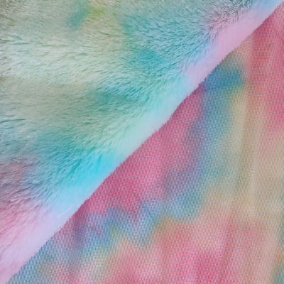 Antistatic Faux Fluffy Fur Fabric 288F With High Abrasion Resistance