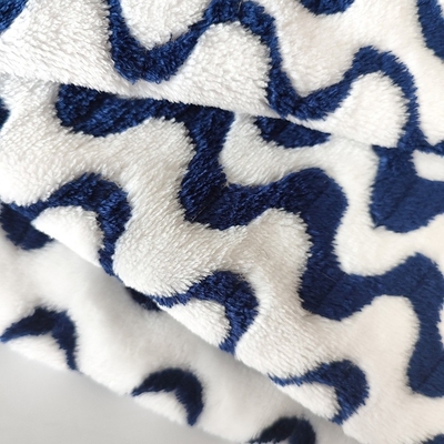Cationic Jacquard Flannel Fleece Fabric 260gsm For Warm Blanket Home Textile Garment