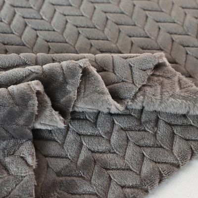 Jacquard 250gsm Soft Flannel Fabric 150D For Warm Blanket