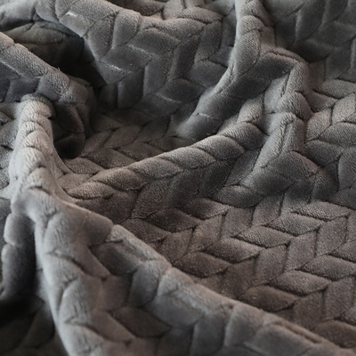 Jacquard 250gsm Soft Flannel Fabric 150D For Warm Blanket