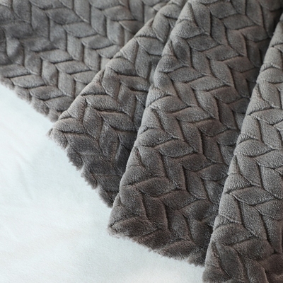 Jacquard 250gsm Soft Flannel Fabric 150D For Warm Blanket