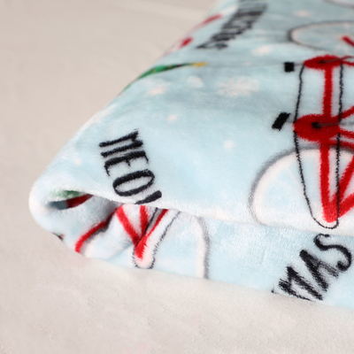 Printed Christmas Flannel Fleece Fabric 300gsm For Upholstery Toy Blankets