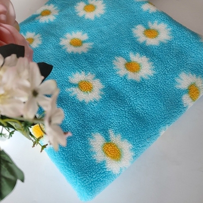 Sunflower 370gsm Printed Sherpa Fleece For Pillowslip Sofa Cover Bag