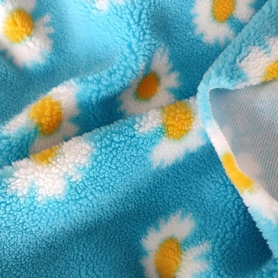 Sunflower 370gsm Printed Sherpa Fleece For Pillowslip Sofa Cover Bag