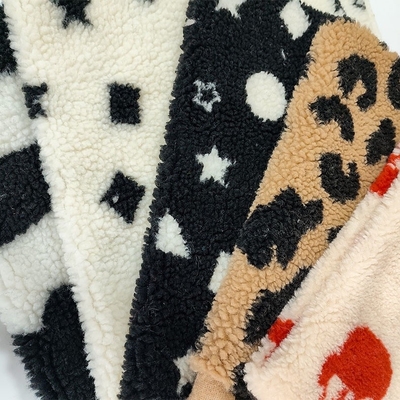 650gsm 100% Polyester Soft Sherpa Fleece Fabric For Jacket Handbag Yarn Dyed