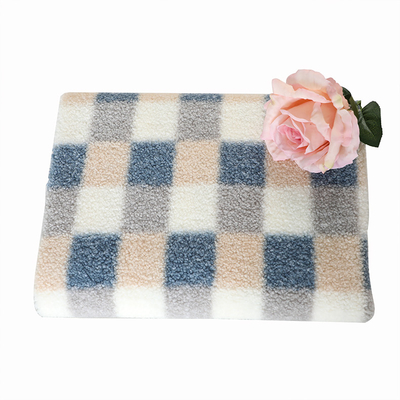 200gsm Plaid Printed Sherpa Lined Fleece Fabric 100% Polyester