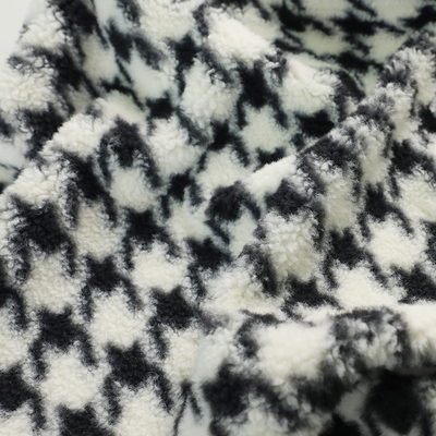 Printed Patterned Sherpa Fleece Fabric 300gsm 150D For Blankets