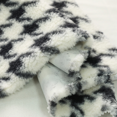 Printed Patterned Sherpa Fleece Fabric 300gsm 150D For Blankets