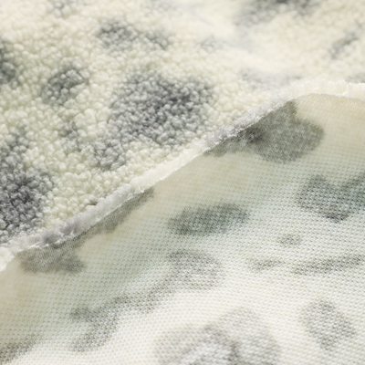 100% Polyester Printed Sherpa Fleece Fabric 150D 288F 300gsm For Bags Chair Pajams