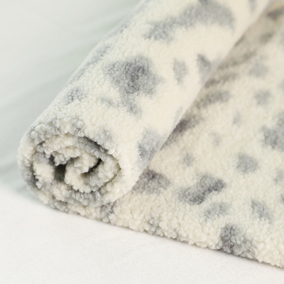 100% Polyester Printed Sherpa Fleece Fabric 150D 288F 300gsm For Bags Chair Pajams