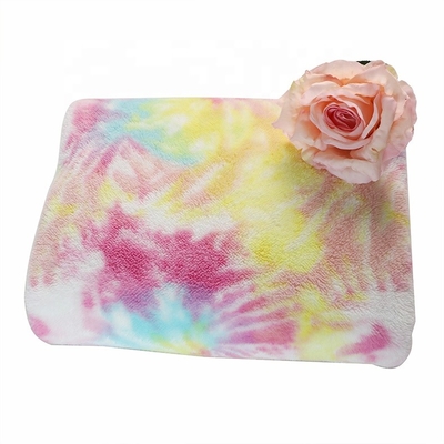 Tie Dyed Rainbow Garment Soft Sherpa Fabric 240gsm 150D