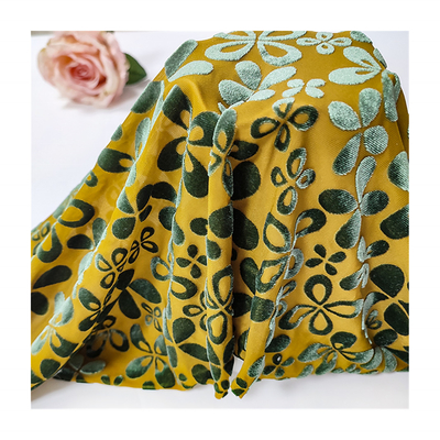 Flower Pattern Korean Velvet Fabric 140gsm For Women'S Wear Scarf