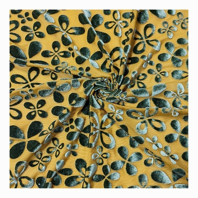 Flower Pattern Korean Velvet Fabric 140gsm For Women'S Wear Scarf
