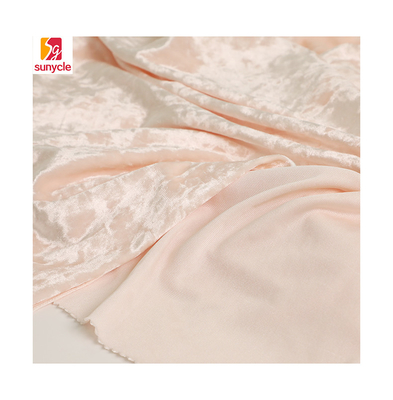Spandex Polyester Pink Velvet Fabric 150D 288F 240gsm