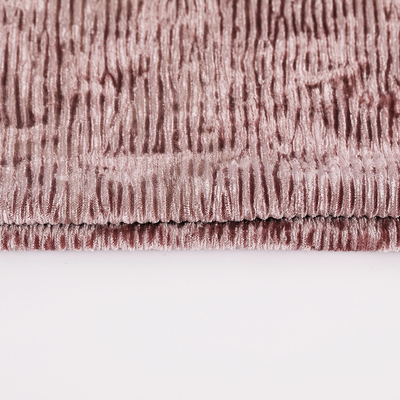 Solid Crinkle Pleated Korean Velvet Fabric Knitted 260gsm