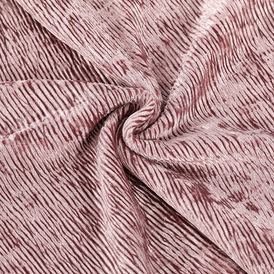 Solid Crinkle Pleated Korean Velvet Fabric Knitted 260gsm