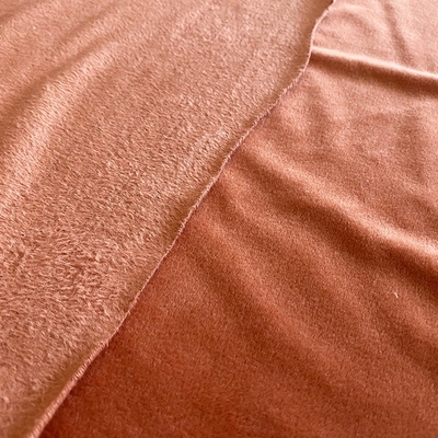 Spandex Polyester Solid Color Super Soft Fabric Coral Red Double Side