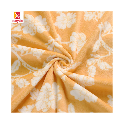 Flower Pattern Printed Super Soft Fabric 280gsm Double Side Polyester