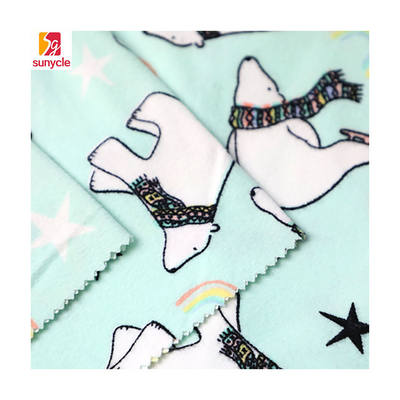 Cartoon Printed Velour Velvet Fabric 150gsm Polyester