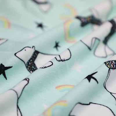 Cartoon Printed Velour Velvet Fabric 150gsm Polyester