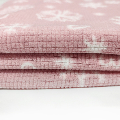 Soft Jacquard Printed Pink Micro Polar Fabric 160gsm