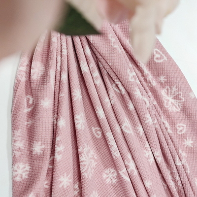 Soft Jacquard Printed Pink Micro Polar Fabric 160gsm